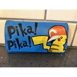 Pokemon Pikachu Blue Tri Fold Wallet "Pika Pika!"‎ Collectible